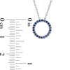 Thumbnail Image 2 of Blue Sapphire Circle Pendant in 10K White Gold