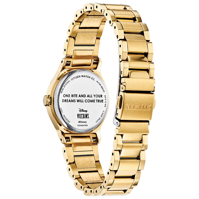 Ladies' Citizen Eco-Drive® Villains Evil Queen Diamond Accent Gold-Tone Watch with Black Dial (Model: EM0739-52W)|Peoples Jewellers