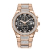Thumbnail Image 1 of Men's Citizen Eco-Drive® Crystal Accent Rose-Tone Chronograph Watch with Black Dial (Model: CA0753-55E)
