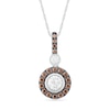 Thumbnail Image 1 of 0.45 CT. T.W. Champagne and White Diamond Frame Drop Pendant in 10K White Gold