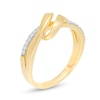 Thumbnail Image 2 of 0.09 CT. T.W. Diamond Ribbon Overlay Ring in 10K Gold