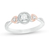 Thumbnail Image 0 of 0.09 CT. T.W. Composite Diamond Heart Sides Promise Ring in Sterling Silver and 10K Rose Gold