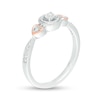 Thumbnail Image 2 of 0.09 CT. T.W. Composite Diamond Heart Sides Promise Ring in Sterling Silver and 10K Rose Gold