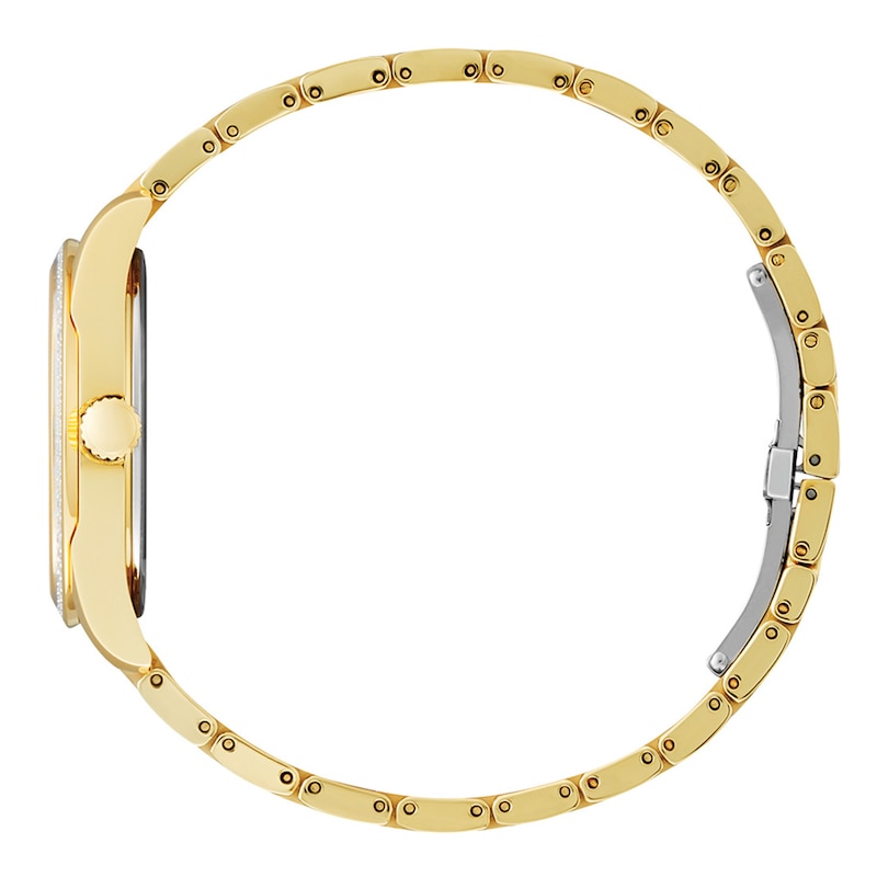 Main Image 2 of Ladies' Citizen Eco-Drive® Fiore Diamond Accent Gold-Tone Watch with White Dial (Model: EM0882-59A)