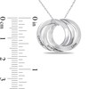 Thumbnail Image 3 of Engravable Inspirational Triple Interlocking Rings Pendant in Sterling Silver (1-3 Lines)