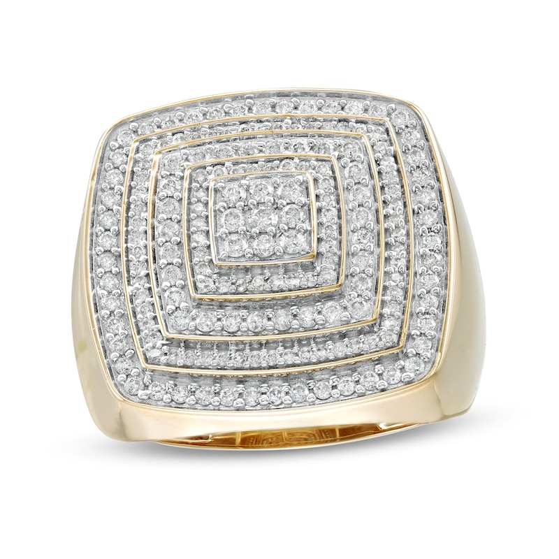 Men's 1.00 CT. T.W. Square Composite Diamond Multi-Frame Ring in 10K Gold|Peoples Jewellers