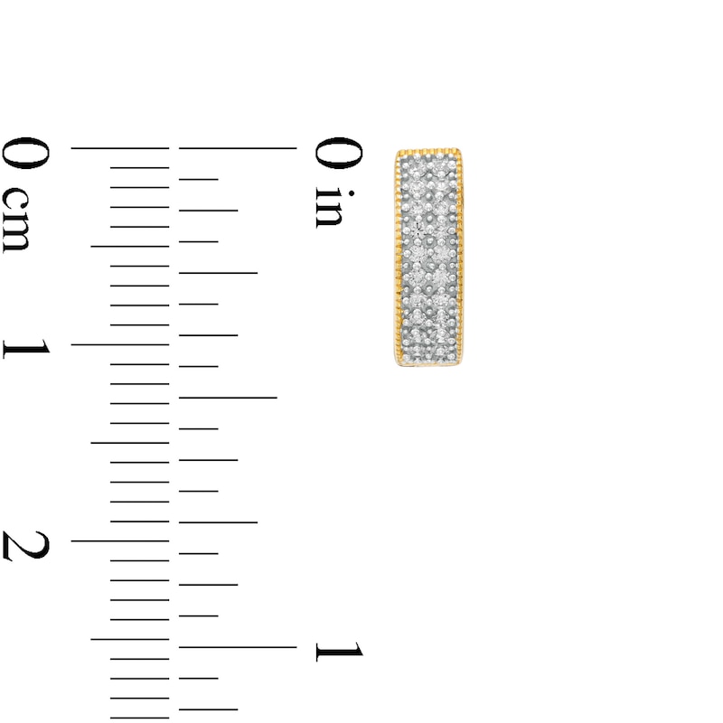 Main Image 2 of Men's 0.13 CT. T.W. Diamond Multi-Row Hoop Earrings in 10K Gold