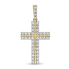 Thumbnail Image 1 of 1.00 CT. T.W. Diamond Double Row Cross Necklace Charm in 10K Gold