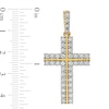 Thumbnail Image 2 of 1.00 CT. T.W. Diamond Double Row Cross Necklace Charm in 10K Gold