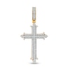 Thumbnail Image 1 of Men's 0.91 CT. T.W. Diamond Gothic-Style Cross Necklace Charm in 10K Gold