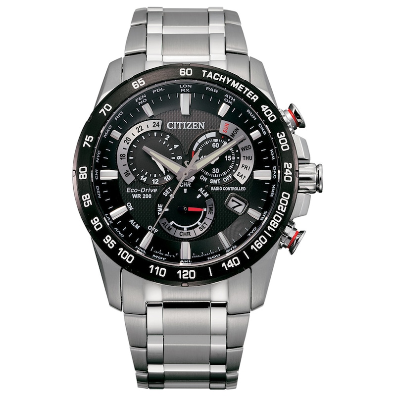 Main Image 1 of Men's Citizen Eco-Drive® Perpetual Chrono A-T Watch with Black Dial (Model: CB5898-59E)