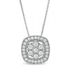 Thumbnail Image 1 of 0.50 CT. T.W. Composite Diamond Cushion Frame Pendant in Sterling Silver