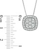 Thumbnail Image 2 of 0.50 CT. T.W. Composite Diamond Cushion Frame Pendant in Sterling Silver