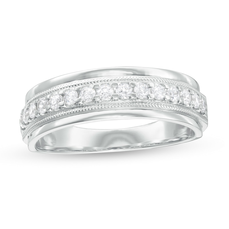 Men's 0.50 CT. T.W. Diamond Milgrain Anniversary Band in 10K Gold|Peoples Jewellers