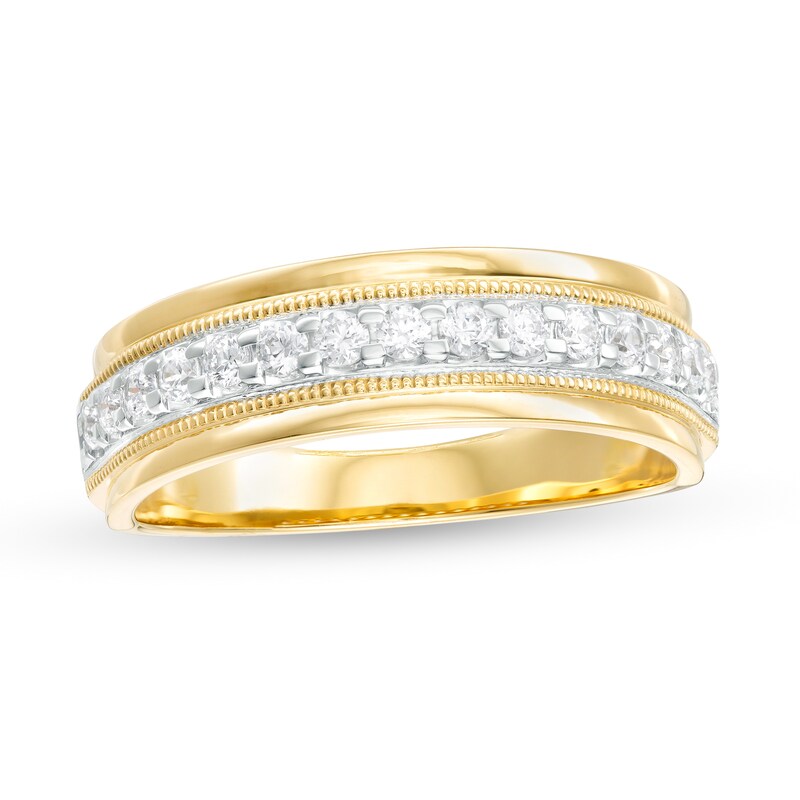 Men's 0.50 CT. T.W. Diamond Milgrain Anniversary Band in 10K Gold