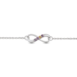Mother's Birthstone Infinity Anklet (3-7 Stones) - 11&quot;