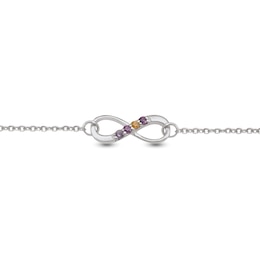Mother's Birthstone Infinity Anklet (3-7 Stones) - 11"