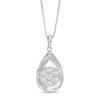 Thumbnail Image 0 of 0.10 CT. T.W. Composite Diamond Teardrop Frame Pendant in Sterling Silver