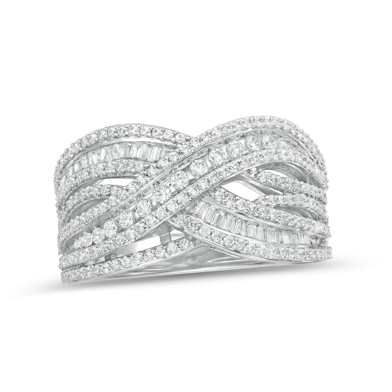 Main Image 1 of 1.00 CT. T.W. Diamond Layered Overlay Ring in Sterling Silver