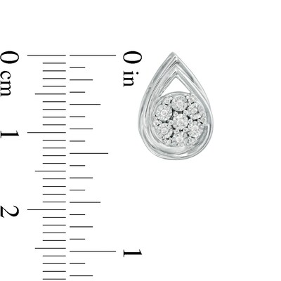 0.10 CT. T.W. Composite Diamond Teardrop Frame Stud Earrings in Sterling Silver