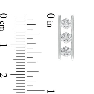 0.25 CT. T.W. Composite Diamond Linear Three Stone Station Drop Earrings in 10K Gold