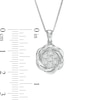 0.20 CT. T.W. Composite Diamond Swirl Frame Pendant and Stud Earrings Set in Sterling Silver