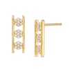 Thumbnail Image 0 of 0.25 CT. T.W. Composite Diamond Linear Three Stone Station Drop Earrings in 10K Gold