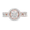 Thumbnail Image 4 of 1.37 CT. T.W. Diamond Frame Twist Shank Engagement Ring in 10K Rose Gold