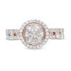 Thumbnail Image 3 of 1.37 CT. T.W. Diamond Frame Twist Shank Engagement Ring in 10K Rose Gold