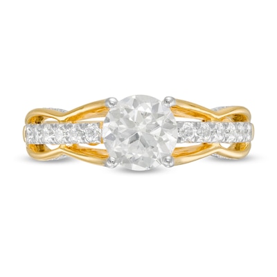 1.45 CT. T.W. Diamond Scallop Edge Engagement Ring in 10K Gold