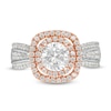 Thumbnail Image 3 of 1.69 CT. T.W. Diamond Cushion Frame Engagement Ring in 10K Two-Tone Gold