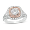 Thumbnail Image 0 of 1.83 CT. T.W. Diamond Double Cushion Frame Engagement Ring in 10K Two-Tone Gold