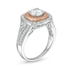 Thumbnail Image 2 of 1.83 CT. T.W. Diamond Double Cushion Frame Engagement Ring in 10K Two-Tone Gold