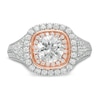 Thumbnail Image 3 of 1.83 CT. T.W. Diamond Double Cushion Frame Engagement Ring in 10K Two-Tone Gold