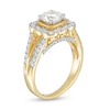 Thumbnail Image 3 of 1.45 CT. T.W. Diamond Cushion Frame Split Shank Vintage-Style Engagement Ring in 10K Gold