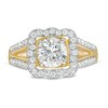 Thumbnail Image 4 of 1.45 CT. T.W. Diamond Cushion Frame Split Shank Vintage-Style Engagement Ring in 10K Gold