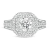 Thumbnail Image 3 of 1.29 CT. T.W. Diamond Octagon Double Frame Split Shank Engagement Ring in 10K White Gold
