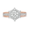 Thumbnail Image 4 of 1.58 CT. T.W. Diamond Hexagon Frame Engagement Ring in 10K Rose Gold