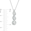 Thumbnail Image 2 of Diamond Accent Linear Three Stone Cascading Infinity Pendant in Sterling Silver