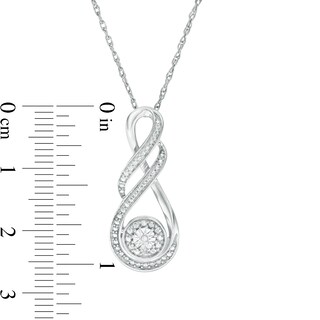 Diamond Accent Infinity Flame Pendant in Sterling Silver