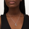 Diamond Accent Ribbon Heart Pendant in Sterling Silver