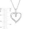 Diamond Accent Ribbon Heart Pendant in Sterling Silver