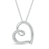 Thumbnail Image 1 of Diamond Accent Tilted Curly Heart Pendant in Sterling Silver