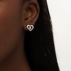 Thumbnail Image 2 of Diamond Accent Tilted Ribbon Heart Stud Earrings in Sterling Silver