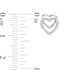 Thumbnail Image 3 of Diamond Accent Linear Double Heart Stud Earrings in Sterling Silver