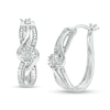 Thumbnail Image 0 of Diamond Accent Bypass Split Row Hoop Earrings in Sterling Silver