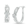 Thumbnail Image 1 of Diamond Accent Bypass Split Row Hoop Earrings in Sterling Silver