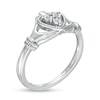 Thumbnail Image 2 of Diamond Accent Vintage-Style Claddagh Ring in Sterling Silver