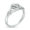 Thumbnail Image 3 of Diamond Accent Vintage-Style Claddagh Ring in Sterling Silver