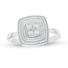 Thumbnail Image 0 of Composite Diamond Accent Bead Cushion Frame Ring in Sterling Silver